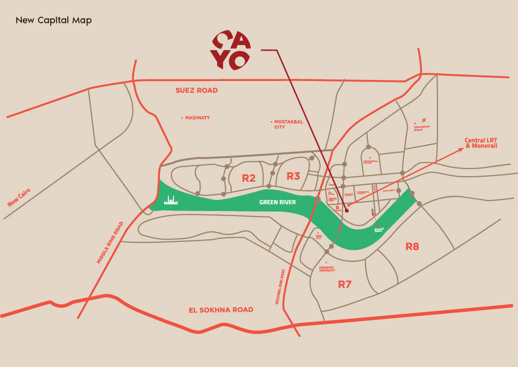 موقع مشروع كايو مول في العاصمة الإدارية بالخريطة